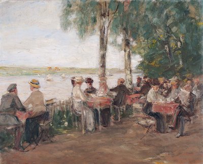 Garden Restaurant by the Water by Max Liebermann